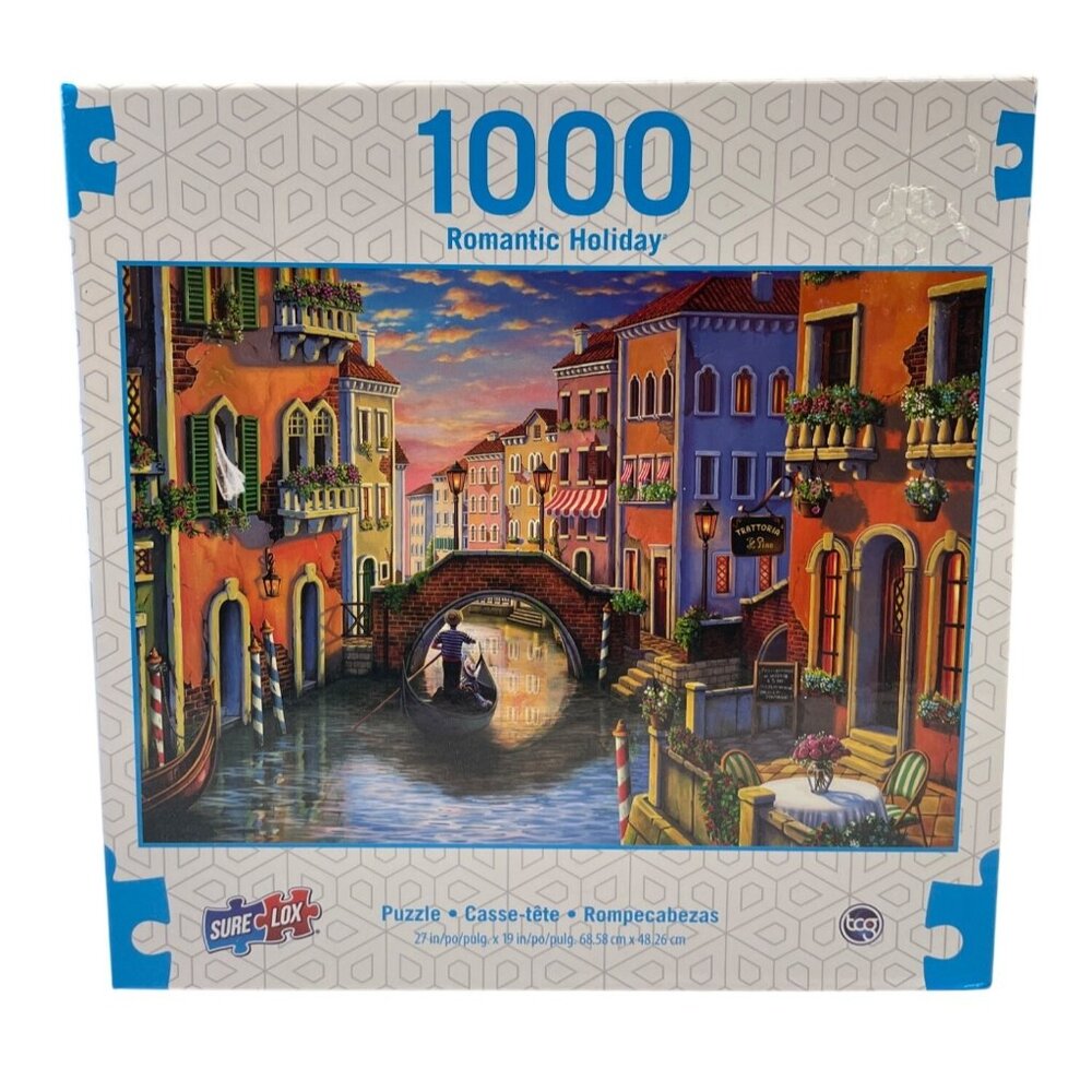 Romantic Holiday Italy River Jigsaw Puzzle By Sure-Lox ‎ 27"x19" 1000-Piece
